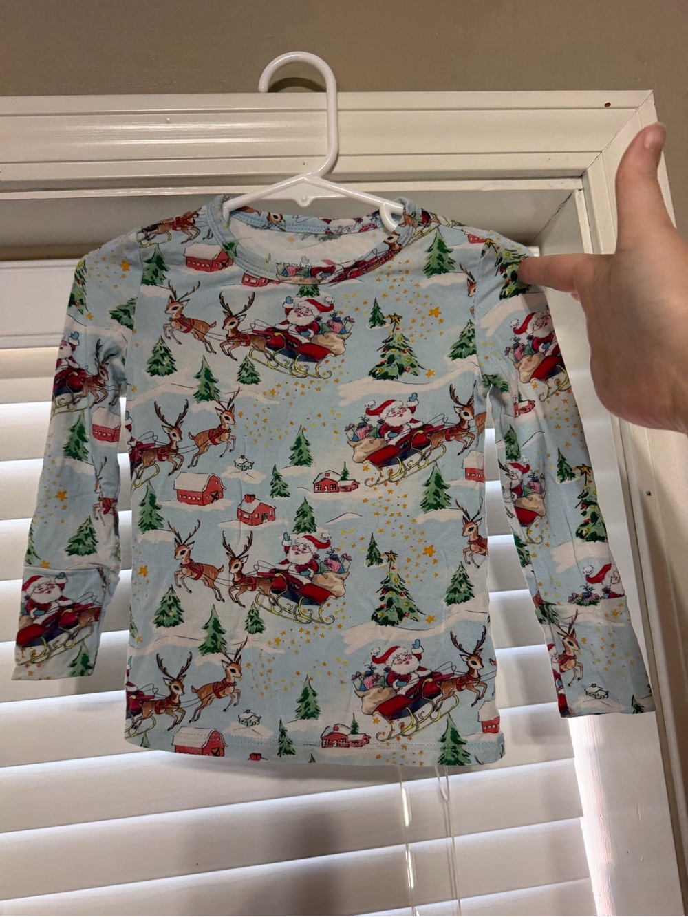 Posh Peanut Light Blue Santa Sleigh Pajamas